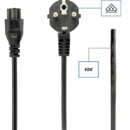 PC-186-ML12-1M Gembird Detelina C5 napojni kabl za notebook, VDE certifikat 1m