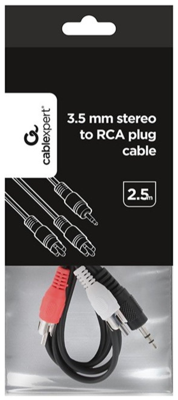 CCA-458-2.5M Gembird 3.5 mm stereo to RCA plug kabl 2.5 m - Slika 2
