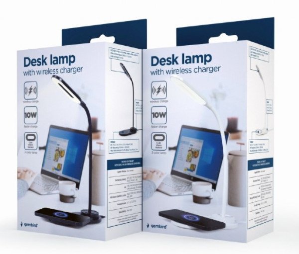TA-WPC10-LED-01-W Gembird LED Stona lampa + QI bezicni punjac max10W White - Slika 3