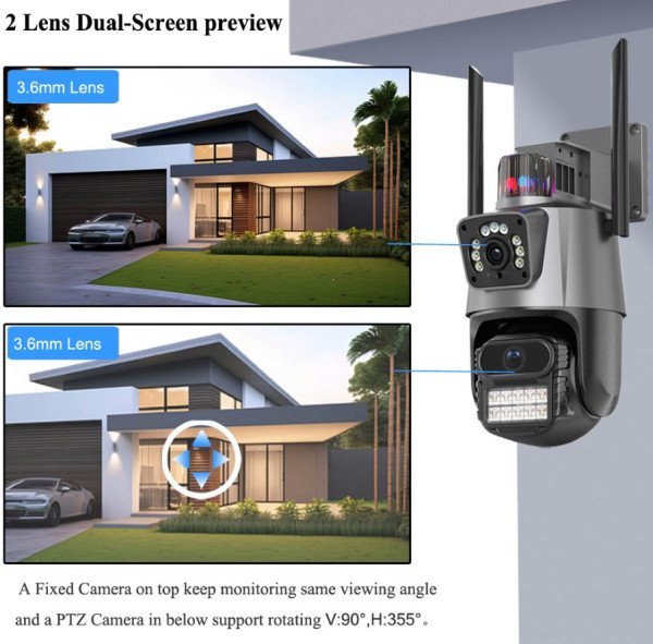 CAM-IP6MP-EP11-QQ GMB kamera 6 mpix microSD iCSee xmeye pro app Two-way voice PTZ ip66,3.6mm+3.6mm - Slika 4