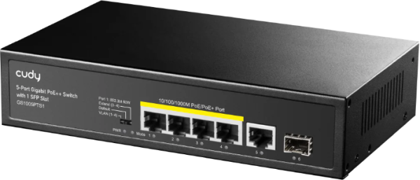Cudy GS1005PTS1 5-Port 10/100/1000M Gigabit 4PoE+ 1RJ45 Switch with 1 SFP Slot - Slika 4