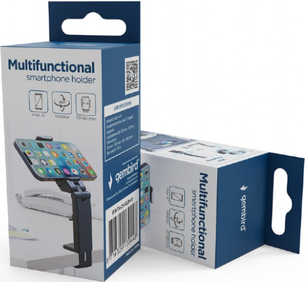 TA-CH-CLIP-01 Gembird Multifunctional smartphone holder, black - Slika 2