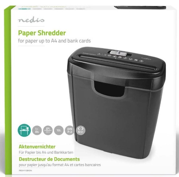 PASH112BKA4 Rezac papira, 6x A4 stranica, 10L, 190W za unistavanje papira - Slika 4