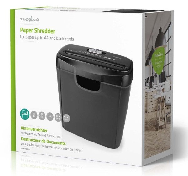 PASH112BKA4 Rezac papira, 6x A4 stranica, 10L, 190W za unistavanje papira - Slika 3