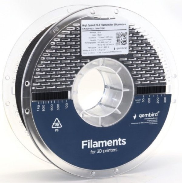 3DP-PLA1.75HY-01-BK PLA filament velike brzine za 3D stampac 1.75mm, kotur 1KG BLACK