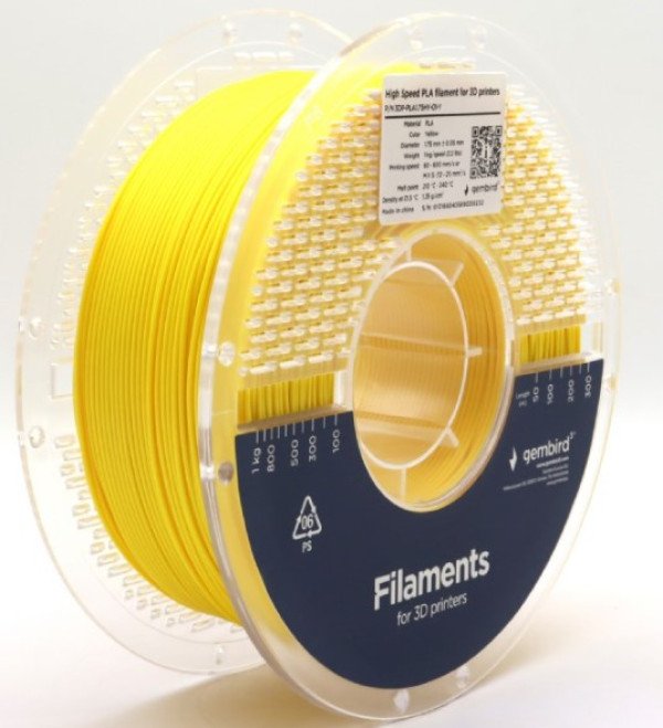 3DP-PLA1.75HY-01-Y PLA filament velike brzine za 3D stampac 1.75mm, kotur 1KG YELLOW - Slika 3