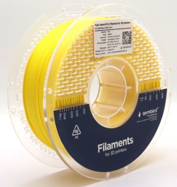 3DP-PLA1.75HY-01-Y PLA filament velike brzine za 3D stampac 1.75mm, kotur 1KG YELLOW - Slika 4