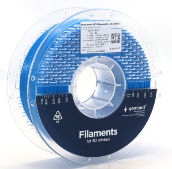 3DP-PETG1.75HY-01-B PETG filament velike brzine za 3D stampac 1.75mm, kotur 1KG BLUE - Slika 4