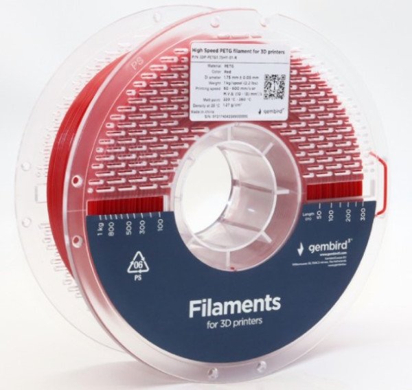 3DP-PETG1.75HY-01-R PETG filament velike brzine za 3D stampac 1.75mm, kotur 1KG RED - Slika 3