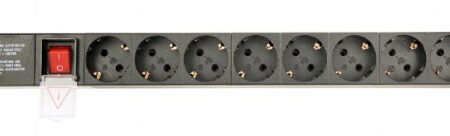 EG-PDU-014-C14 Gembird C14 Produzni kabl sa zastitom 8 uticnica 10A, PDU 1U, aluminium, 3m