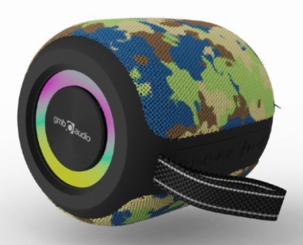 SPK-BT-LED-05-CM Gembird Portable Bluetooth RGB LED TWS speaker, 8W, BT, FM, USB, Handsfree, CAMO - Slika 4
