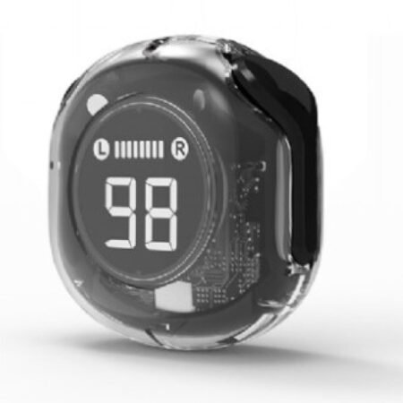 TWST-01-BK Gembird bluetooth V5.4 slusalice, TWS, LCD, Transparent, black