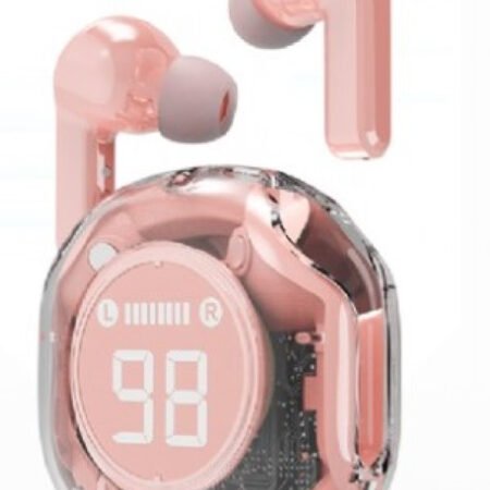 TWST-01-PK Gembird bluetooth V5.4 slusalice, TWS, LCD, Transparent, pink