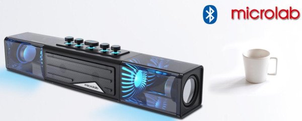 Microlab MS213B Bluetooth speaker soundbar 2x10W, Baterija 3.7V/4000mA USB, SD, AUX, LED/black - Slika 2