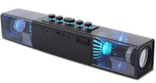 Microlab MS213B Bluetooth speaker soundbar 2x10W, Baterija 3.7V/4000mA USB, SD, AUX, LED/black - Slika 3