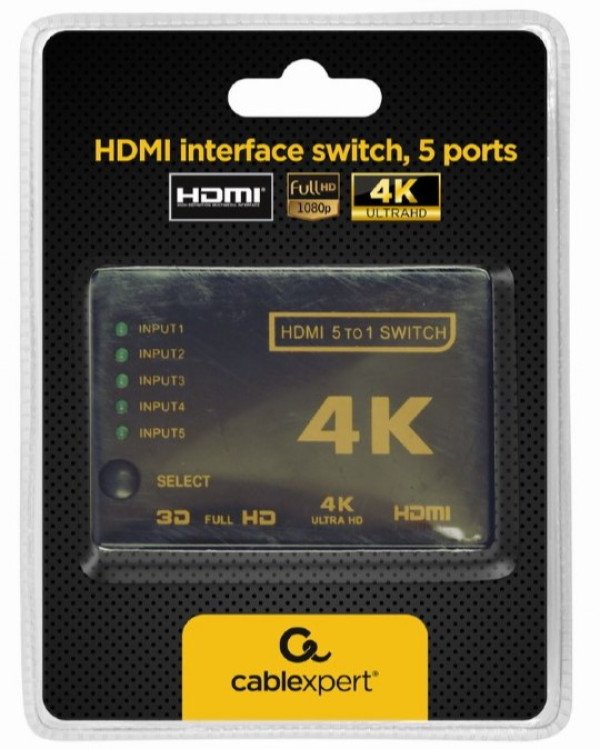 DSW-HDMI-53 Gembird HDMI interface SWITCH, 5ports, remote - Slika 3