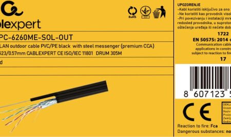 FPC-6260ME-SOL-OUT * Gembird FTP cat6 Outdoor+SAJLA, solid 23AWG, 0,57mm PREMIUM CCA pun presek 305m