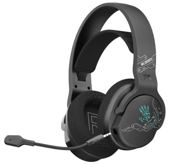 A4-GR370 BLACK A4Tech Bloody gejmerske slusalice sa mikrofonom, BTv5.3+2,4Ghz+kabl, 50mm/16ohm, RGB - Slika 4