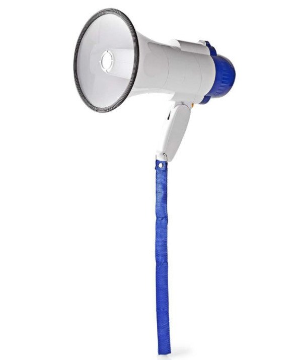 MEPH150WT Megafon 115dB, max.250m ugradjena sirena i funkcija snimanja, Blue/White