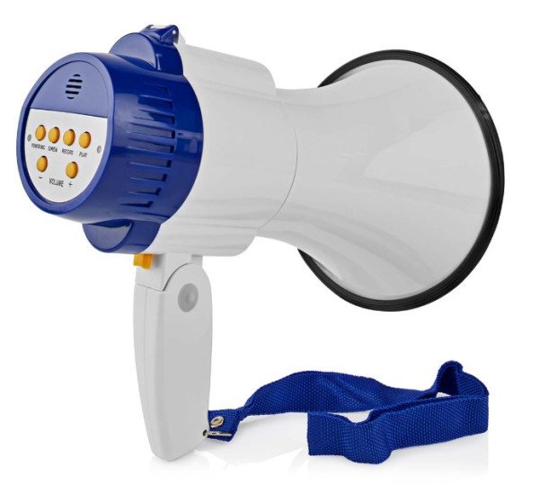 MEPH150WT Megafon 115dB, max.250m ugradjena sirena i funkcija snimanja, Blue/White - Slika 2