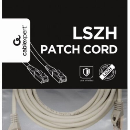 PP6A-LSZHCU-5M Gembird Mrezni kabl, SFTP CAT.6A BAKARNI LSZH Patch cord 5m Grey