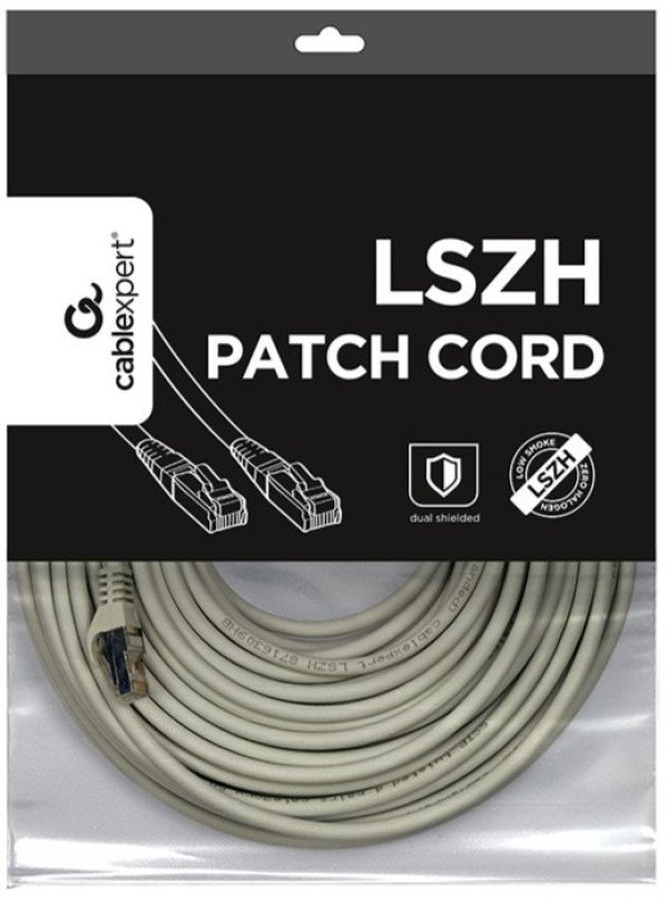 PP6A-LSZHCU-30M Gembird Mrezni kabl, SFTP CAT.6A BAKARNI LSZH Patch cord 30m Grey