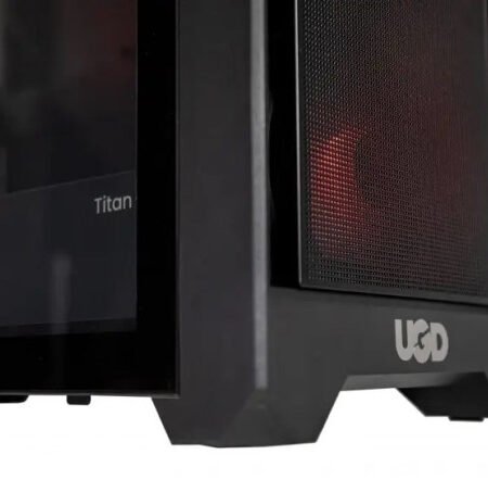 Kuciste Titan 2314, ATX, providna stranica, ugradjena 4xRGB kulera, Crno