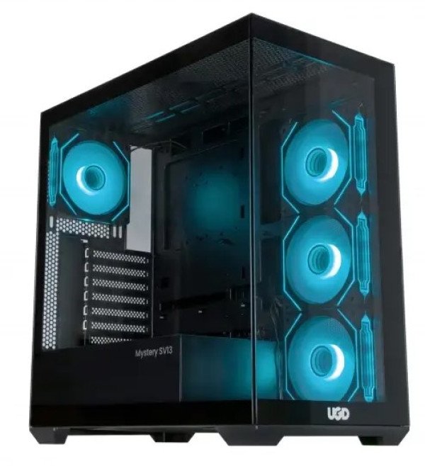 Kuciste UGD Mystery SV13 ATX, providna stranica, ugradjena 4xRGB kulera, Crno - Slika 3