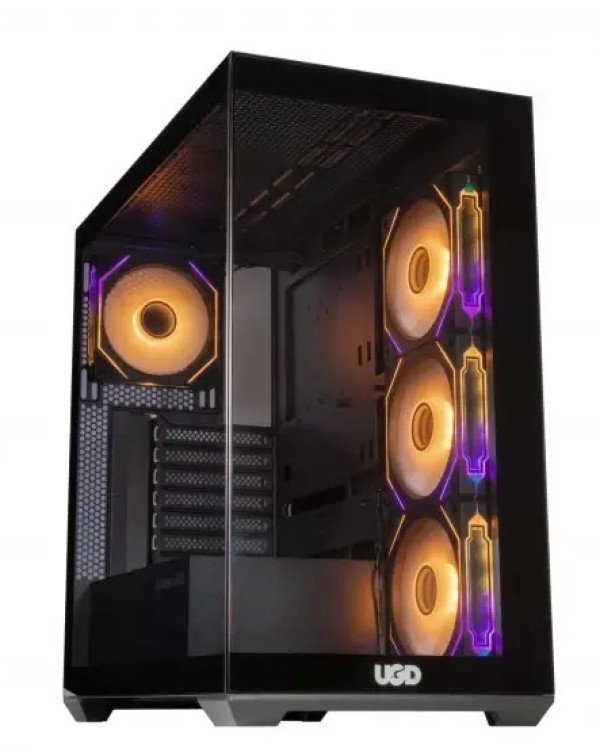 Kuciste UGD Mystery SV13 ATX, providna stranica, ugradjena 4xRGB kulera, Crno - Slika 2