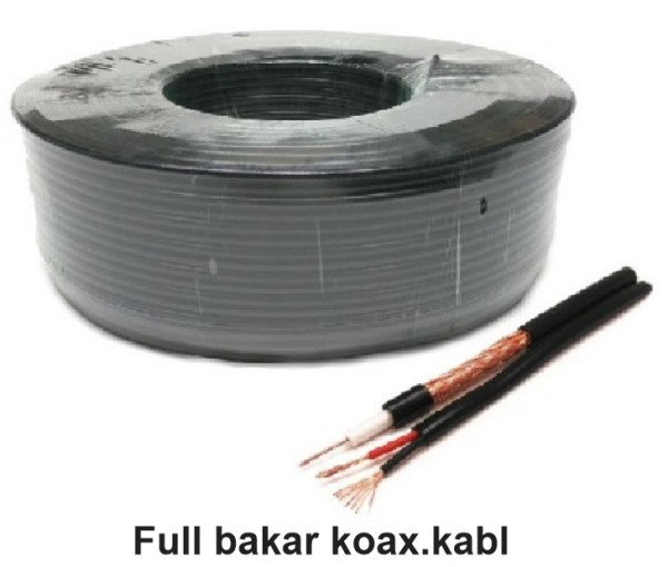 KABL-COAX-RG59+2x0.75 BC/PVC/100M CCTV Bakarni Koaksialni kabl sa napojnim kablom2x0,75mm black 100m - Slika 2