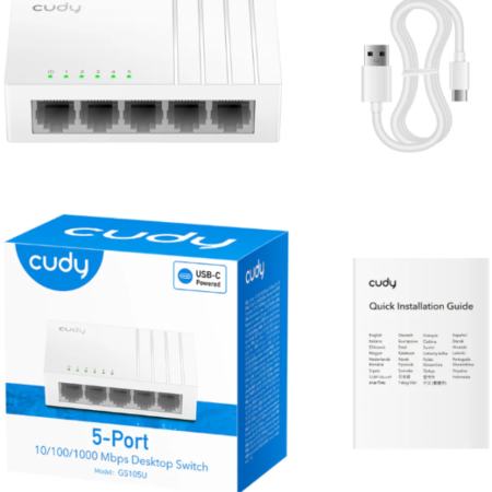 Cudy GS105U 5-Port Gigabit Ethernet Switch with USB-C Power Jack