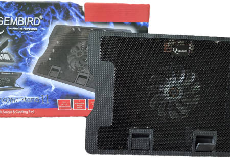 N2000FS** Gembird hladnjak za laptop 15-17 140mm Fan-CONTROL, 2xUSB, 370x265mm, Ergo Stand(599)