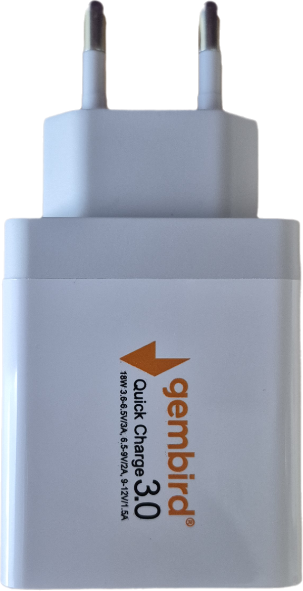 NPA-AC36 ** Gembird QC3.0 brzi punjac +Type C USB kabl,18W 3.6-6.5V/3A, 6.5V-9V/2A, 9V-12V/1.5A(351) - Slika 4