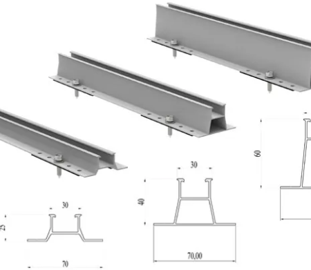 Mini šina za lim 25mm visine SET