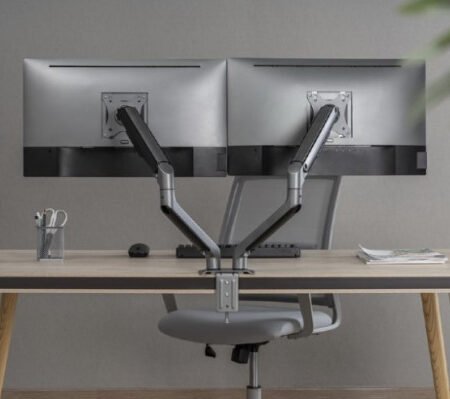 MA-DA2-05 Gembird Podesivi dupli stoni drzac za monitor, tilt, 17-32 max.9kg FO