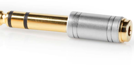 CAGC23930ME Stereo Audio Adapter, 6.35 mm Muski, 3.5 mm Zenski, Gold Plated, Metal, Siva