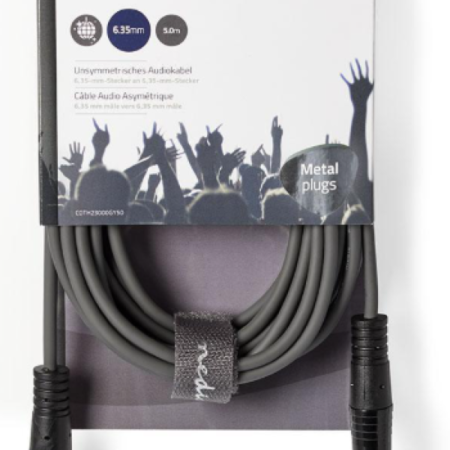 COTH23000GY50 Mono audio kabl, 6.35 mm Muski na 6.35 mm Muski, Nickel Plated, 5.00 m, Okrugli, PVC