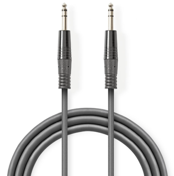 COTH23020GY15 Stereo audio kabl, 6.35 mm Muski na 6.35 mm Muski, Nickel Plated, 1.50 m, Okrugli, PVC - Slika 2