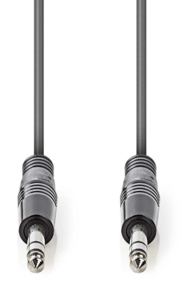 COTH23020GY15 Stereo audio kabl, 6.35 mm Muski na 6.35 mm Muski, Nickel Plated, 1.50 m, Okrugli, PVC