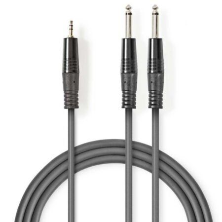 COTH23200GY50 Stereo Audio Cable 2x6.35mm muski na 3.5mm muski, 5m, Dark Grey
