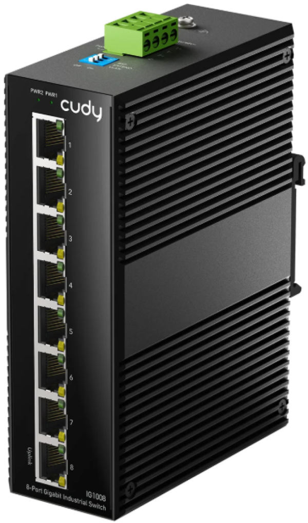 Cudy IG1008 8-Port Gigabit Industrial Switch, 8× GbE, Shielded, Dual-Power Redundancy, IP40 - Slika 3