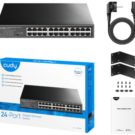 Cudy GS1024 24-Port 10/100/1000M Switch,24 x Gbit RJ45 port, rackmount (alt. PFS3024-24)