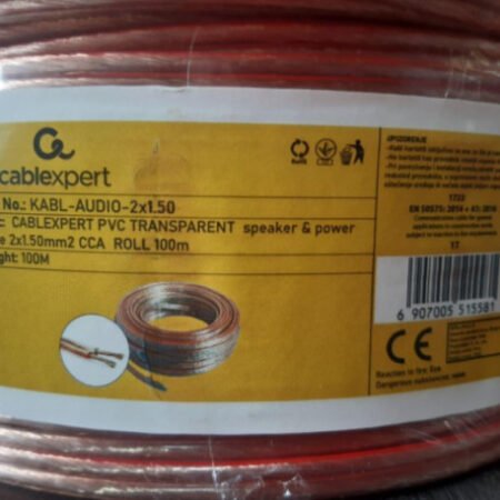 KABL-AUDIO-2X1.50/TP Kabl za zvucnike, mikrofon, napajanje, 2x1.5mm Transparentni 100m