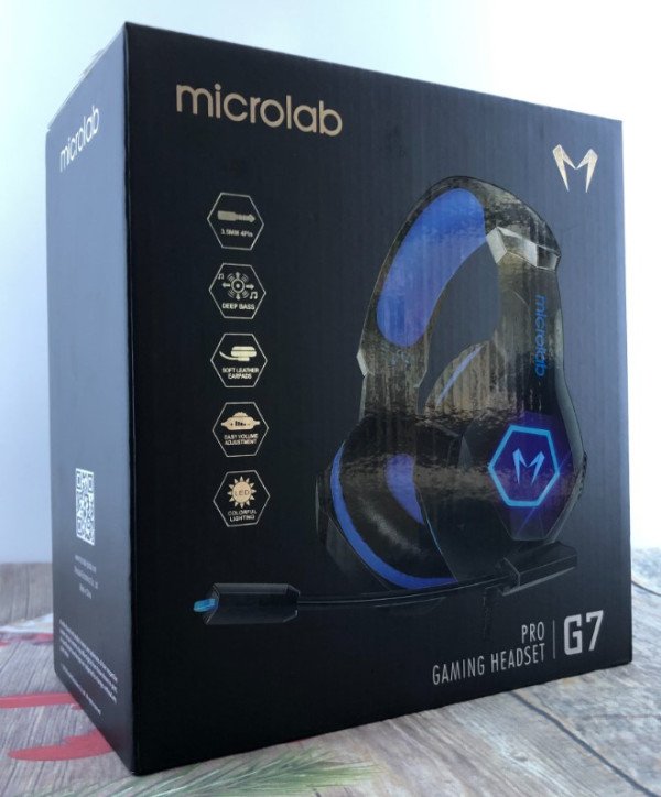 Microlab G7 Gejmerske slusalice sa mikrofonom 40mm/32Ohm, color LED, 3.5mm + USB red/black - Slika 3