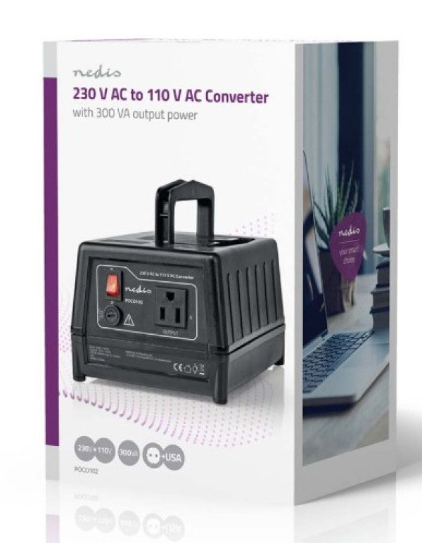 POCO102 Konvertor snage, 230V AC 50Hz, 270W, Euro, Black Omogucava upotrebu opreme iz SAD u Evropi - Slika 4
