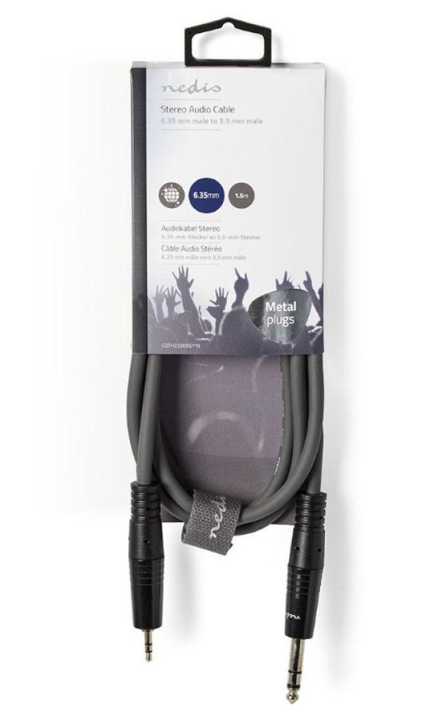 COTH23205GY15 Stereo Audio Cable 6.35mm muski ma 3.5mm muski, 1.5m - Slika 3