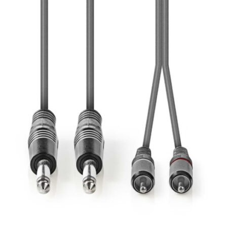 COTH23320GY15 Stereo Audio Cable, 2x6.35mm muski na 2xRCA muski 1.5m dark grey