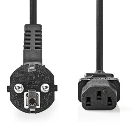 CEGL10000BK30 Kabl za napajanje sa uzemljenjem muški, IEC-320-C13, Ugaoni, Niklovani, 3m, Okrugli, P