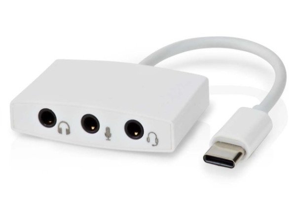 CCGB65900WT01 USB-C adapter 2.0 na 3,5mm ženski, 0,1m, Okrugli, Niklovani, ABS/PVC - Slika 2