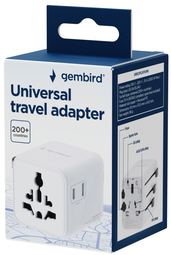 Travel adapter TPA-INT-01-W Gembird Univerzalni - Slika 2
